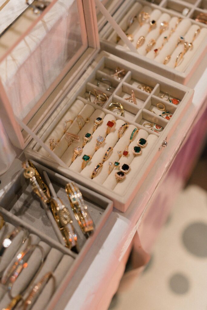 Variety of Gold Jewelry and gemstones