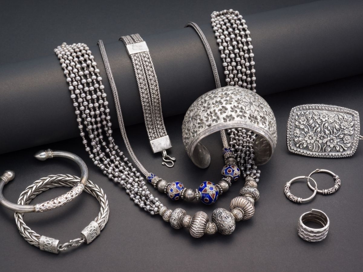 A collection of silver jewelry. Is sterling silver worth something?