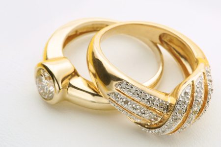 Yellow Gold Jewelry Ring Set with Diamonds